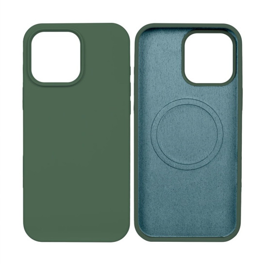 Rixus Soft TPU Phone Case With MagSafe Compatible For Apple iPhone 16 Pro Max Dark Green