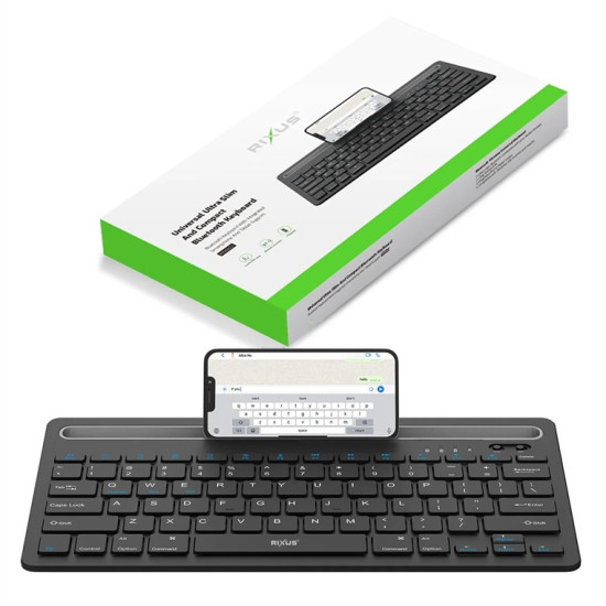 Rixus RXWK01 Universal Ultra Slim And Compact Bluetooth Keyboard