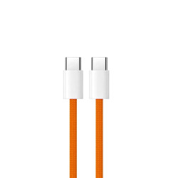 For Apple iPhone 15, 16, 17 Series USB-C To USB-C Woven Cable US70001M 100cm 60W Orange Bulk