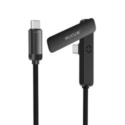 Rixus RXUC11 USB-C To USB-C Cable Angled With Stand 100W