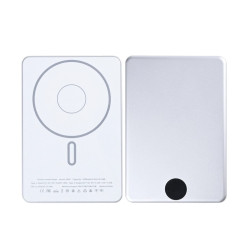 For Apple iPhone Ultra Thin Battery Pack Magnetic Charging 15W 5000mAh Silver