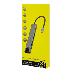 POWERTECH docking station PT-1536,8 θυρών,USB-C,100Mbps POWERTECH docking station PT-1536,8 θυρών,USB-C,100Mbps