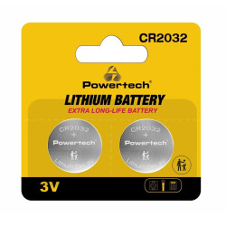 POWERTECH μπαταρία λιθίου PT-1209, CR2032, 3V, 2τμχ POWERTECH μπαταρία λιθίου PT-1209, CR2032, 3V, 2τμχ