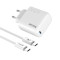 Rixus RXHC45C Fast Charger USB-C Cable 1.8m 45W White